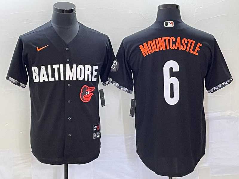 Mens Baltimore Orioles #6 Ryan Mountcastle Black 2023 City Connect Cool Base Stitched Jerseys